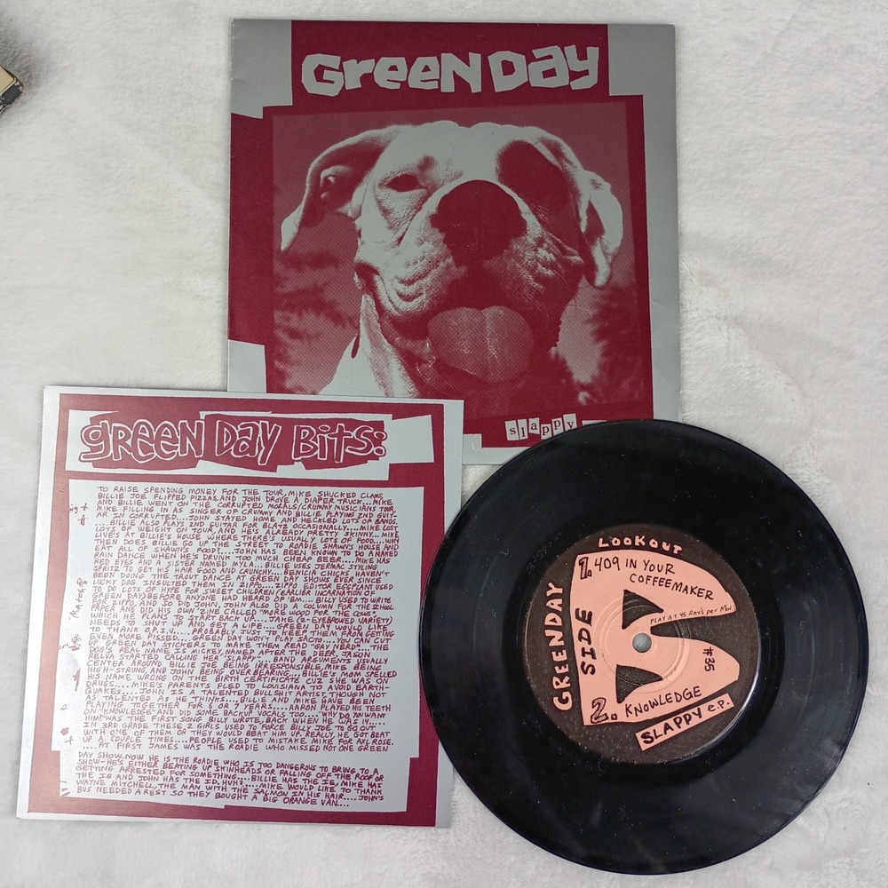 Green Day Slappy EP Berkeley Vinyl Record 7" Excellent Punk Rock Lookout Records